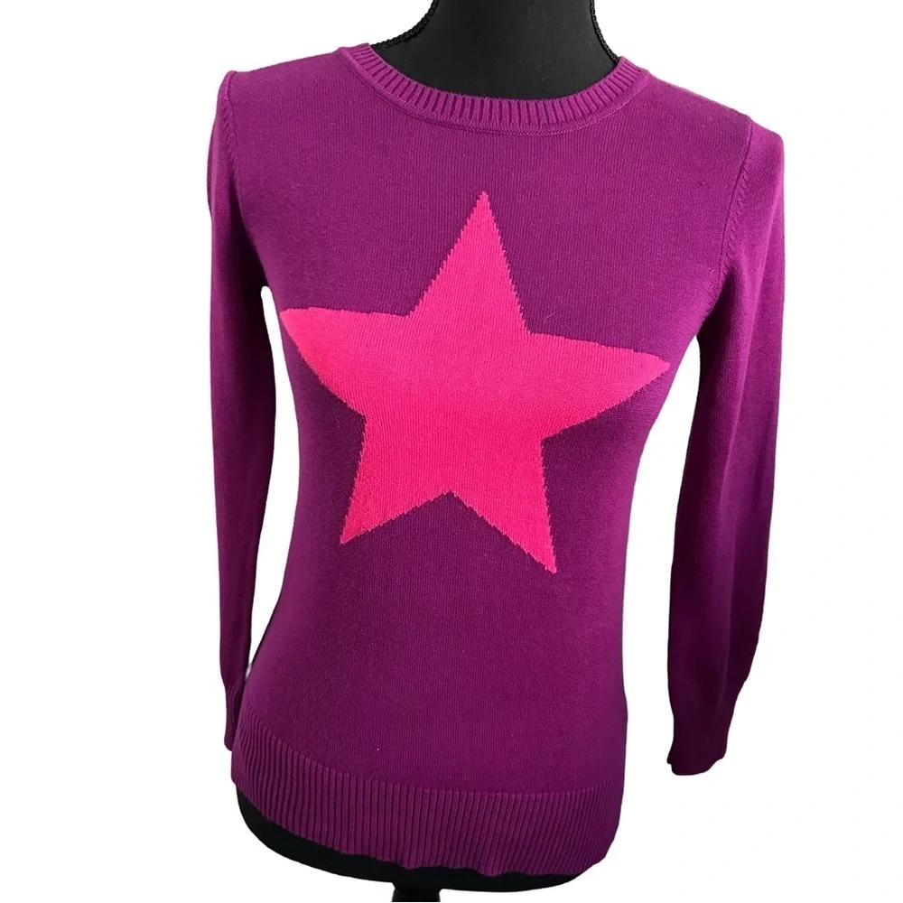 Children’s Place Magenta Sweater with Pink Star. Girls L 10/12